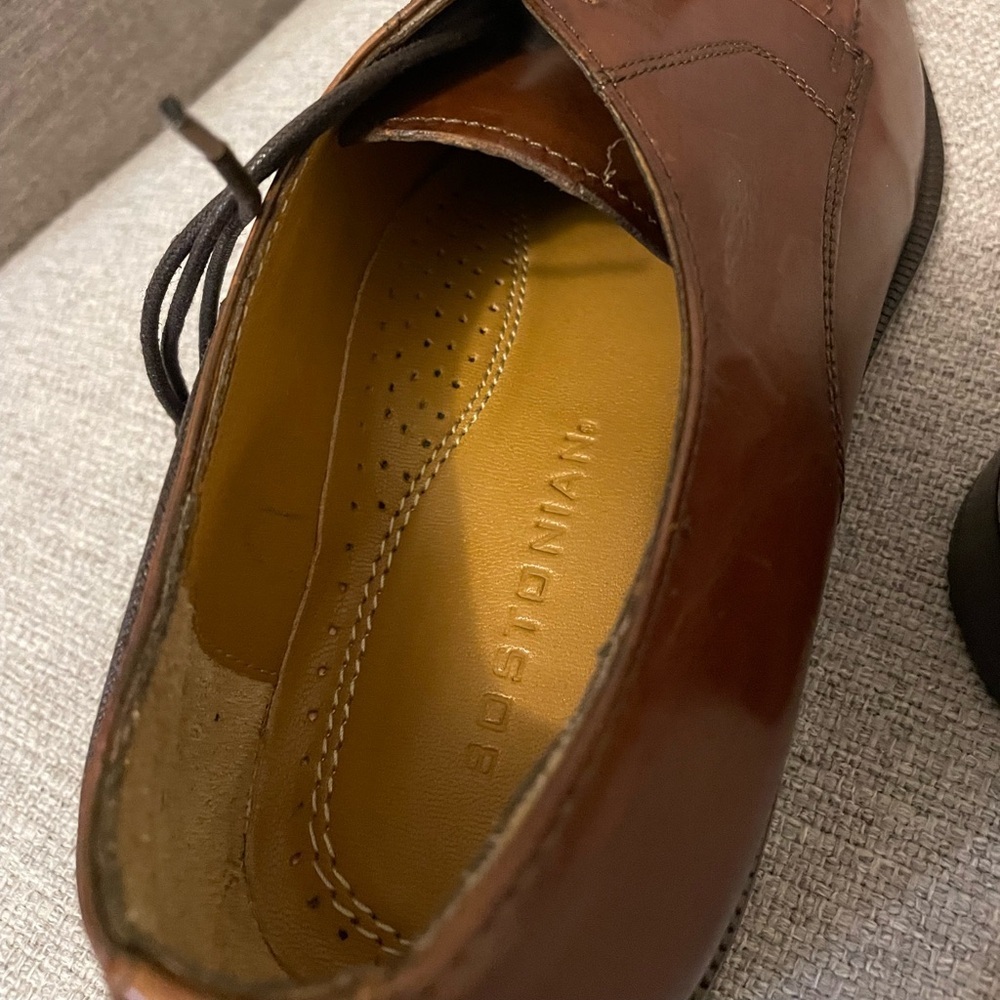 Bostonian Ricardo Lace Up Brown Derby Dress Shoes, Genuine Leather Round Toe 9 - Picture 10 of 16